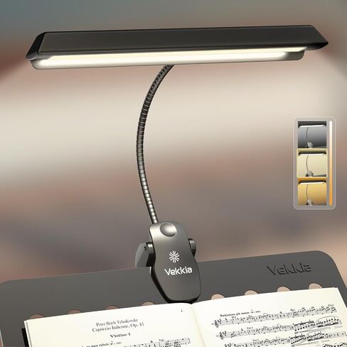 Vekkia Rechargeable Music Stand Light - Musicians Piano Light Clip On, 9 Levels Dimmable, Portable, USB-C, Perfect for Piano, Orchestra, Podium, Easel in Saudi Arabia