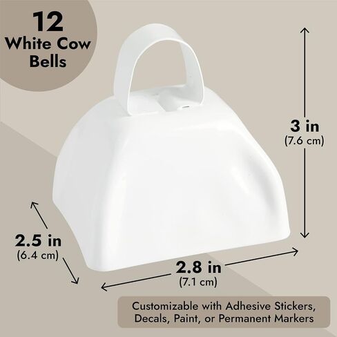 Set of 12 3-inch Cowbells with Handle, Hand Percussion Cow Bells Noise Makers for Sporting Events, Football Games (Blue) in Saudi Arabia
