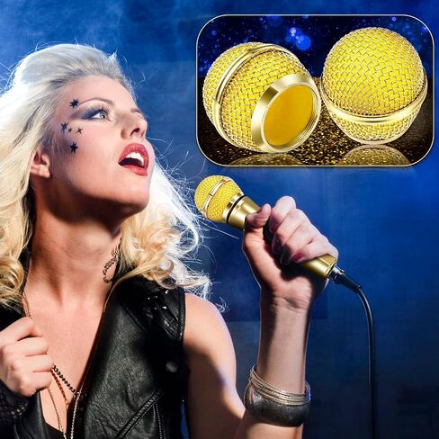 Facmogu 4PCS Microphone Head Replace, Grille Mic Replacement Ball Head, Microphone Grille Ball with Inner Foam, Steel Mesh Microphone Grille Heads, Grille Ball Type Fits for SM58 SM58S BETA58 - Silver in Saudi Arabia