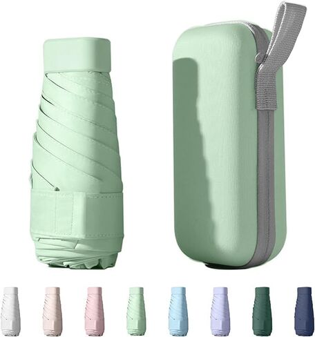 Mini Umbrella for Travel, Small Umbrella for Purse with Case for Sun and Rain, Sun Umbrella with UV Protection, Lightweight & Compact Umbrella for Women Men Kids Manual-Opening in Saudi Arabia