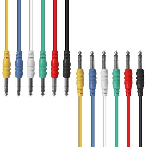 AxcessAbles 1/4 (6.35 مم) TRS إلى 1/4 (6.35 مم) TRS كابلات تصحيح ستيريو متوازنة متعددة الألوان 6 عبوات من معدات خارجية وكابلات استوديو Patchbay تأثيرات خارجية تأثيرات تناظرية رقمية (1.5 قدم) in Kuwait