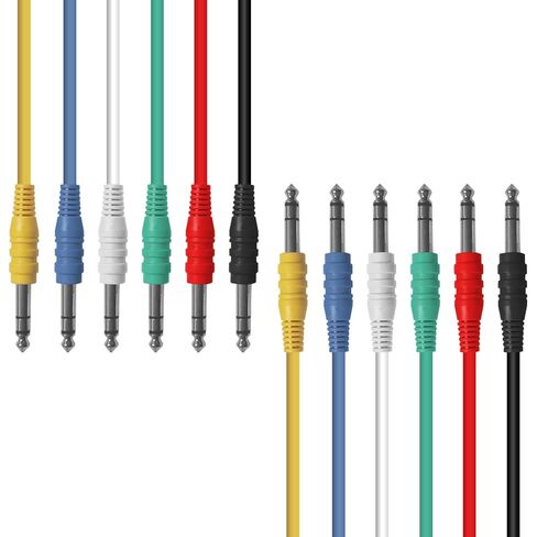 AxcessAbles 1/4 (6.35 مم) TRS إلى 1/4 (6.35 مم) TRS كابلات تصحيح ستيريو متوازنة متعددة الألوان 6 عبوات من معدات خارجية وكابلات استوديو Patchbay تأثيرات خارجية تأثيرات تناظرية رقمية (1.5 قدم) in Kuwait