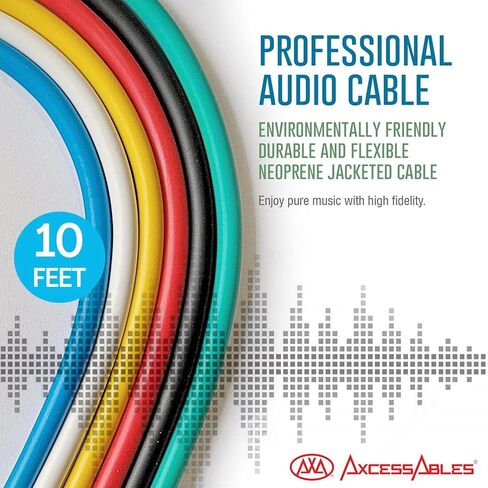 AxcessAbles 1/4 (6.35 مم) TRS إلى 1/4 (6.35 مم) TRS كابلات تصحيح ستيريو متوازنة متعددة الألوان 6 عبوات من معدات خارجية وكابلات استوديو Patchbay تأثيرات خارجية تأثيرات تناظرية رقمية (1.5 قدم) in Kuwait