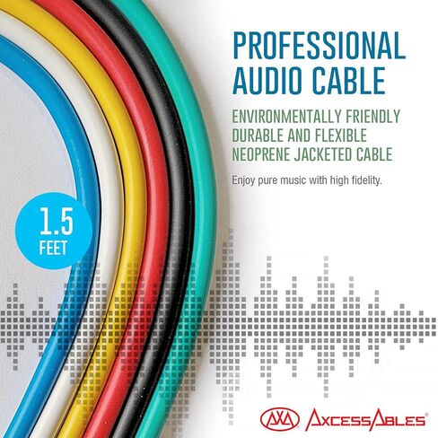 AxcessAbles 1/4 (6.35 مم) TRS إلى 1/4 (6.35 مم) TRS كابلات تصحيح ستيريو متوازنة متعددة الألوان 6 عبوات من معدات خارجية وكابلات استوديو Patchbay تأثيرات خارجية تأثيرات تناظرية رقمية (1.5 قدم) in Kuwait
