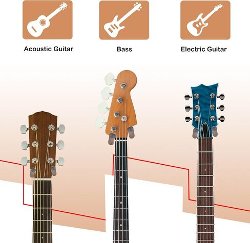DOMMI Guitar Wall Mount 4 Pack, Guitar Holder with Rotatable Soft Guitar Hook for All Size Guitars, Hardwood U-Shaped Guitar Hanger Wall Mount for Acoustic, Electric Guitar, Bass, Black Walnut in Kuwait