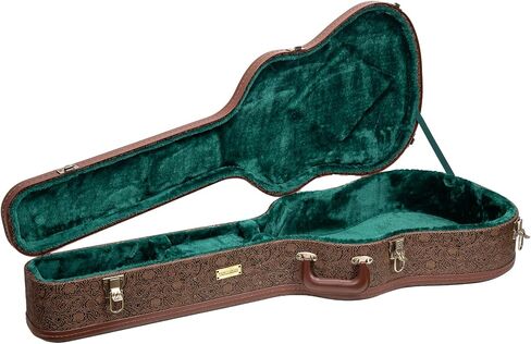 Crossrock Designer Series- Universal Wooden Case for Gibson Acoustic J45, Martin Dreadnought Guitars- Security Lock, Metal Feet, Storage Space- Blossom Brown((CRW530DBQ) in Kuwait