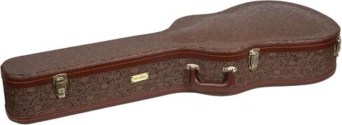 Crossrock Designer Series- Universal Wooden Case for Gibson Acoustic J45, Martin Dreadnought Guitars- Security Lock, Metal Feet, Storage Space- Blossom Brown((CRW530DBQ) in Kuwait