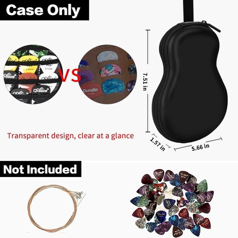 ANKHOH Guitar Pick Holder Case for Fender/for Acoustic/for ChromaCast/for D'Addario/for JIM DUNLOP/for Bolopick/for UNLP MUSICAL INSTRUMENT, 63+ All Size Plectrums Storage Picks Pouch Box, Bag Only in Kuwait