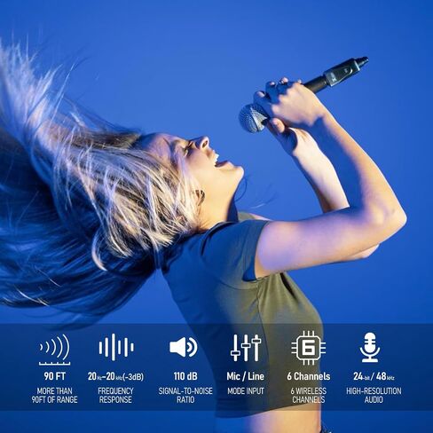 نظام الميكروفون اللاسلكي Xvive U3 جهاز إرسال واستقبال XLR لاسلكي 2.4 جيجا هرتز للميكروفون الديناميكي، خلاط الصوت، نظام PA (U3 ديناميكي) in Saudi Arabia