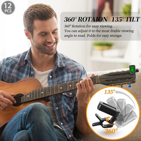 Guitar Tuner Clip On Ukulele Tuner 1 Pack for Guitar Bass Ukulele Violin banjo Tuner in Kuwait