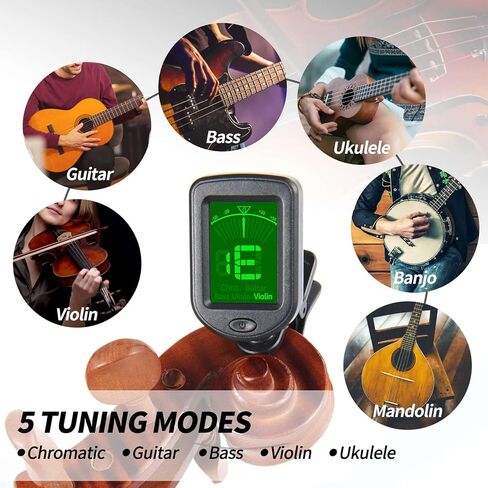 Guitar Tuner Clip On Ukulele Tuner 1 Pack for Guitar Bass Ukulele Violin banjo Tuner in Kuwait