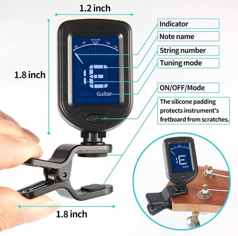 Guitar Tuner Clip On Ukulele Tuner 1 Pack for Guitar Bass Ukulele Violin banjo Tuner in Kuwait