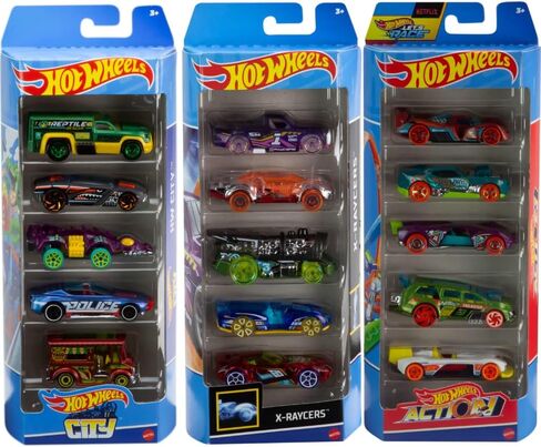 Hot Wheels Toy Cars, Bundle of 15 1:64 Scale Vehicles with 3 Themes: HW City, X-Raycers & Track Pack (Amazon Exclusive) in Saudi Arabia