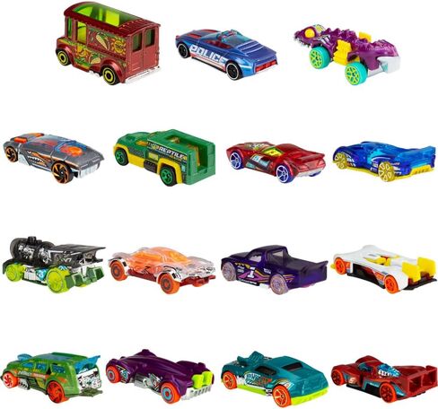 Hot Wheels Toy Cars, Bundle of 15 1:64 Scale Vehicles with 3 Themes: HW City, X-Raycers & Track Pack (Amazon Exclusive) in Saudi Arabia