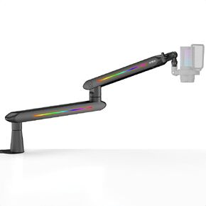 IXTECH Microphone Boom Arm, Low Profile 360° Swivel Mic Boom Arm, Adjustable Microphone Arm with Detachable Rise Column and Built-In Cable Management for Streaming and Recording (VIPER)