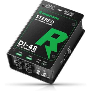 Direct Box with Dual 1/4" High-Impedance Stereo Inputs Di Boxes Support For Guitar/Bass Instruments Premium Direct Injection Active Di Box For Thru & XLR Outputs