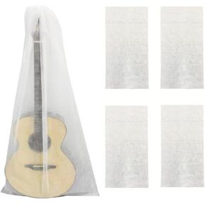 4 Pack Guitar Dust Cover Storage Bag Non-Woven Fabric Breathable Dust-Proof Coating Sleeve Protector Covers for Acoustic Guitars Electric Bass Upright Stand 120cmx60cm 47"x23.5"
