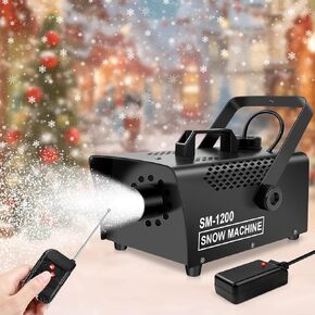 Snow Machine, 1200W Wireless Remote Control Snow Maker Machine for Outdoors Portable Premium Artificial Snowflake Machines Indoor for Christmas Holidays Parties Birthday Wedding Stage Effect