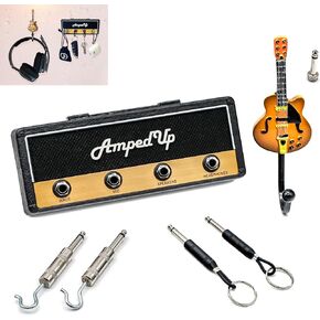 حامل شماعة معطف على شكل مكبر صوت جيتار مثبت على الحائط وحامل سلسلة مفاتيح - نمط مكبر صوت مع خطاف معطف جيتار صوتي ومكونات إضافية بقدرة 4 أمبير هدية للموسيقيين in Kuwait