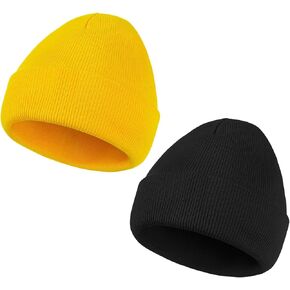 American Trends Winter Hats for Men Women Cuffed Beanies Hat Soft Plain Knit Hats Skull Caps