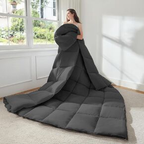 Soft Oversize King Plus Comforter 120"x128", Extra Large Lightweight Quilted Down Alternative Comforter Duvet Insert,8 Corner Tabs, Fluffy Breathable Microfiber Comforter(Grey, Oversized King Plus)