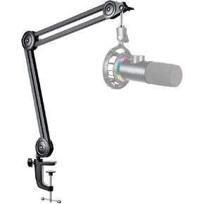 FIFINE Microphone Arm Stand-Heavy Duty Boom Arm, Suspension Scissor Adjustable Mic Stand with Desk Mount, 5/8" Screw, Cable Ties, for Recording Gaming Streaming Podcasting-BM63