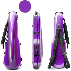 Violin Case 4/4 Full Size Violin box Carbon fiber cases for Violin Colorful Back Strap Strong light protect violin (Purple)