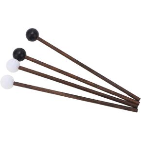 4Pcs Bell Mallets, 6.5 Inch Glockenspiel Mallets Percussion Xylophone Glockenspiel Sticks, Rubber Mallet Percussion Instrument with Wood Handle for Gong Woodblock Drum Bells