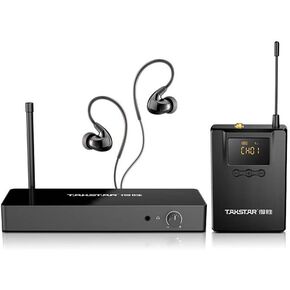 TAKSTAR UHF Wireless in-Ear Monitor System with 10 Channels & Bodypack Monitoring, 164Ft Transmission Distance in-Earphone Wireless Monitoring System for Stage, Church, Studio, Musicians (WPM-300)