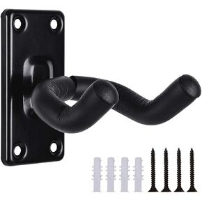 Guitar Wall Mount Hanger Acoustic Electric Bass Guitar Wall Hook Black Metal Holder