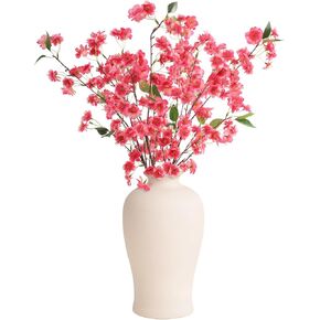 ucky Cherry Blossom Branches, 4 Pcs, 35 Inch, White Artificial Flowers, Vase Decoration Flowers, Spring Decor Flowers，Summer Decor Flowers，Home Wedding Decoration Flowers