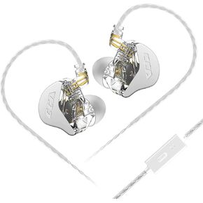 CCA CRA in Ear Monitor Headphones with Microphone Clear Sound Deep Bass Wired Earphone, Ultra-Thin Diaphragm Dynamic Driver IEM Tangle-Free with Hi Res Detachable Cable