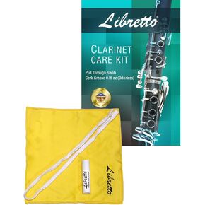 Libretto Clarinet Swab Kit, Pull Through Swab + Cork Grease, Microfiber Swab for Bb Clarinet, Odorless 0.16 oz Cork Grease for Woodwind Musical Instruments