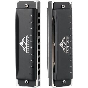 EastRock Harmonica For Adult, Blues Harmonica Mouth Organ 10 Hole C Key with Case, Professional Diatonic Harmonica for Beginner, Students, Adult, Friends, Gifts (Upgraded)