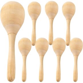 MAGICLULU 8pcs Maracas Hand Percussion Rattles DIY Wood Maracas with Crisp Blow Sound for Music Party Favors (Small Size)