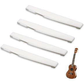 NIIIYTYB 4 Packs Guitar Nut Acoustic Saddle Bone Bridge Saddles Replacement for Electric Pins Neck Strat Classical Rubber Blank Parts for String Bass Clamp File Unbleached Vintage Style 74mm/72mm
