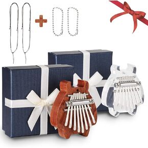 Mini Kalimba 2 Packs with Case, Fixm Thumb Piano 8 Keys, Finger Piano Great for Kids, Adults and Beginners