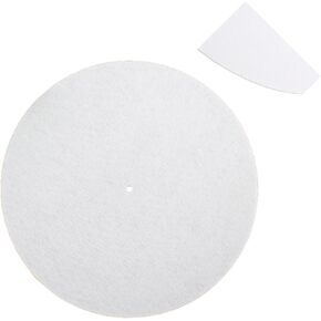 Turntable Platter Mat Wool Turntable Slipmat Felt Turntable Mat Anti-Static Anti-Vibration White 11.8x0.08 Inch