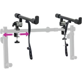 Liquid Stands 2 Tier Keyboard Stand Attachment - Adjustable Electric Digital Piano Stand for 54 - 88 Key Music Keyboards & Synths - Double Stand Extender for Square Tube Z Style Stands