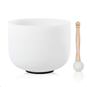432HZ 12 Inch B Note Crown Chakra Frosted Quartz Crystal Singing Bowl for Sound Healing
