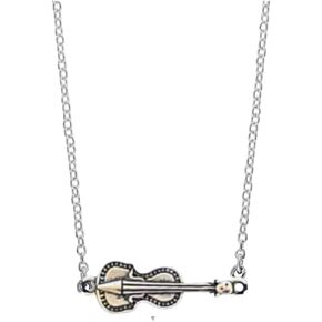 Violin Necklace, Violin Charm Connector Silver Pendant, Viola, Cello Pendant Necklace, Violin Jewelry for Women and Teens