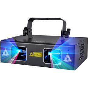 DJ Lights Party Lights, Gruolin RGB Full Color Laser Stage Light Music Sound Activated & DMX Control Patterns Scan Lights, Perfect for Party Disco Bar Club Stage & DJ Lighting