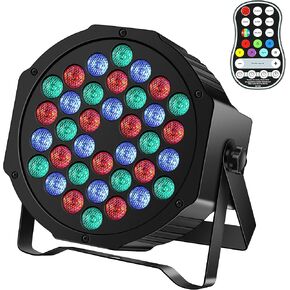 Rechargeable Stage Par Lights U'King RGB 36 LED Uplights Battery Powered with RGB 36W DJ Uplights Sound Activated Remote Control for Wedding DJ Disco Events Halloween Church Live Party