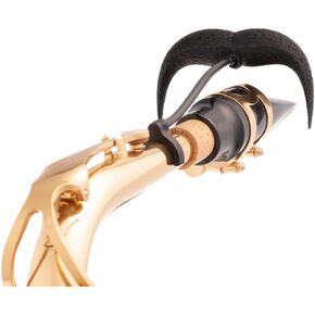Sax-stache 2.0 by Brasstache - Clip-on Mustache for Saxophone Players, Handlebar version (Tenor or Bari Saxophone)