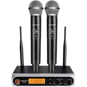 Wireless Microphone, Professional Cordless Dynamic Wireless Microphone System,Microfono Inalambrico Professional,100ft Range,Suitable for DJ, Church, Karaoke, Home KTV (KA-328)