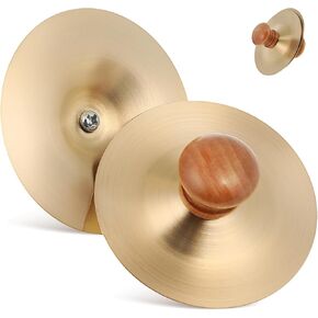 jojofuny 1 Pair Finger Cymbals Mini Small Hand Cymbals, Small Practice Cymbals, Portable Cymbals, for Opera and Drums Performance Copper Hand Cymbal Dancer Party