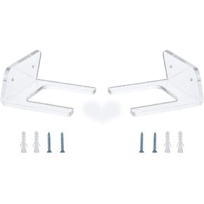LEILIN Guitar Wall Hanger 2PCS Ukulele Acrylic Wall Mount Rack for Guitar Violin Banjo -Clear