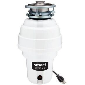Smart Choice 1/3 HP Direct Wire Garbage Disposal for Kitchen Sinks, White | SC03DISPC1