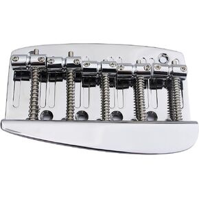 Guyker 5 String Hard Tail Fixed Bass Brass Bridge GB2013, Chrome