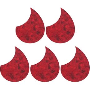 MECCANIXITY 5 Pcs Acoustic Guitar Pickguard Guitar Guard Plate Fit 36 Inch Self Adhesive Right Handed Acoustic-Electric Guitar Parts 98x134mm Water Drop Shape White
